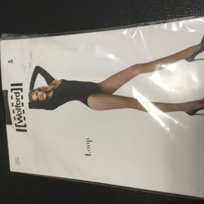 NWT Wolford Womens Loop Tights pantyhose 001462 Gobi/Black S